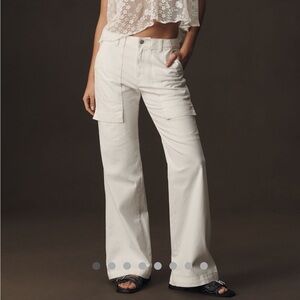 Pilcro Off-White Wide-Leg utility  Cargo Pants 27P